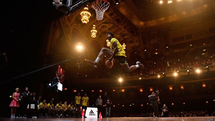 CHICAGO, IL - MARCH 28: Josh Jackson #11 of the West dunks during the McDonald's All American Game Jam Fest at the Chicago Theatre on March 28, 2016 in Chicago, Illinois. (Photo by Brian D. Kersey/Getty Images)
