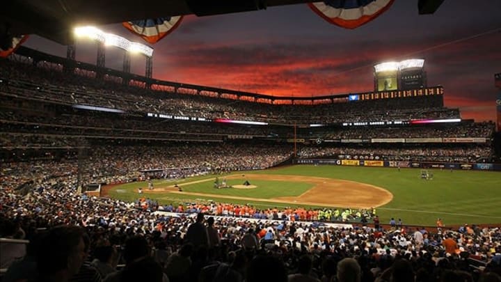 Jul 15, 2013; Flushing, NY, USA; General view of the Home Run Derby in advance of the 2013 All Star Game at Citi Field. Mandatory Credit: Brad Penner-USA TODAY Sports