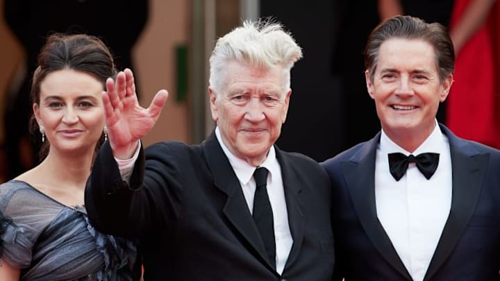 CANNES, FRANCE - MAY 25: (L-R) Emily Stofle, David Lynch, Kyle MacLachlan attend the 'Twin Peaks' screening during the 70th annual Cannes Film Festival at Palais des Festivals on May 25, 2017 in Cannes, France. (Photo by Oleg Nikishin/Epsilon/Getty Images)
