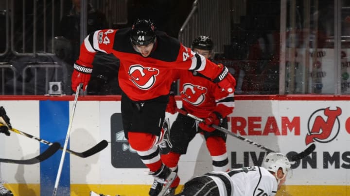 NEWARK, NJ - DECEMBER 12: Miles Wood NEWARK, NJ - DECEMBER 12: Miles Wood