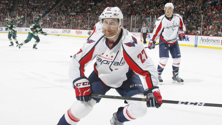 ST. PAUL, MN – MARCH 28: Karl Alzner #27 of the Washington Capitals skates against the Minnesota Wild during the game on March 28, 2017 at the Xcel Energy Center in St. Paul, Minnesota. (Photo by Bruce Kluckhohn/NHLI via Getty Images)