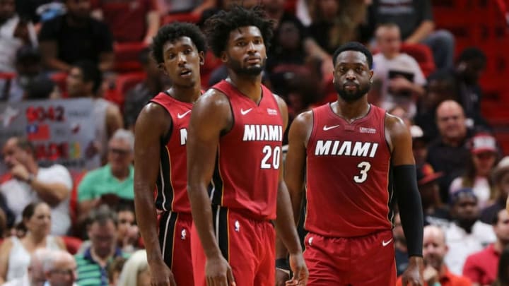 Dwyane Wade, Justise Winslow, Miami Heat (Photo by Michael Reaves/Getty Images)