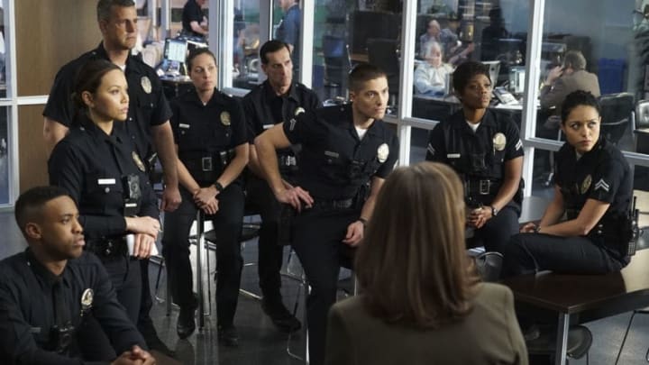 THE ROOKIE - "Caught Stealing" - The rookies become the prime suspects after it is discovered a large sum of money used in a drug bust has gone missing on "The Rookie," airing TUESDAY, FEB. 19 (10:00-11:00 p.m. EST), on The ABC Television Network. (ABC/Eric McCandless)TITUS MAKIN JR., MELISSA O'NEIL, ERIC WINTER, AFTON WILLIAMSON, ALYSSA DIAZ