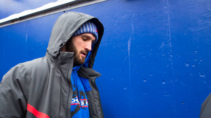 ORCHARD PARK, NY - DECEMBER 17: Nathan Peterman #2 of the Buffalo Bills walks out of the tunnel out of uniform before the game against the Miami Dolphins at New Era Field on December 17, 2017 in Orchard Park, New York. Buffalo defeats Miami 24-16. (Photo by Brett Carlsen/Getty Images)