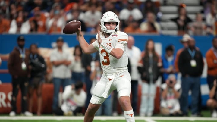 Texas Longhorns quarterback Quinn Ewers (3) Mandatory Credit: Kirby Lee-USA TODAY Sports