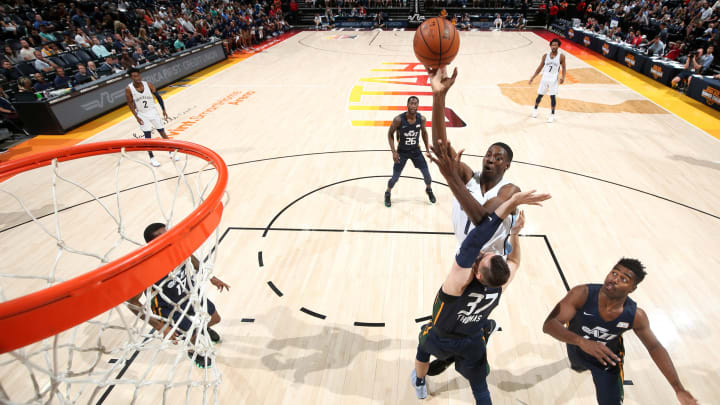 SACRAMENTO, CA – JULY 3: Jaren Jackson Jr. #13 of the Memphis Grizzlies drives to the basket during the game against the Utah Jazz on July 3, 2018 at Golden 1 Center in Sacramento, California.