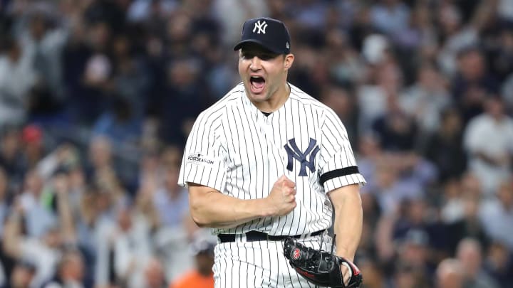 NEW YORK, NY – OCTOBER 18: Tommy Kahnle (Photo by Elsa/Getty Images)