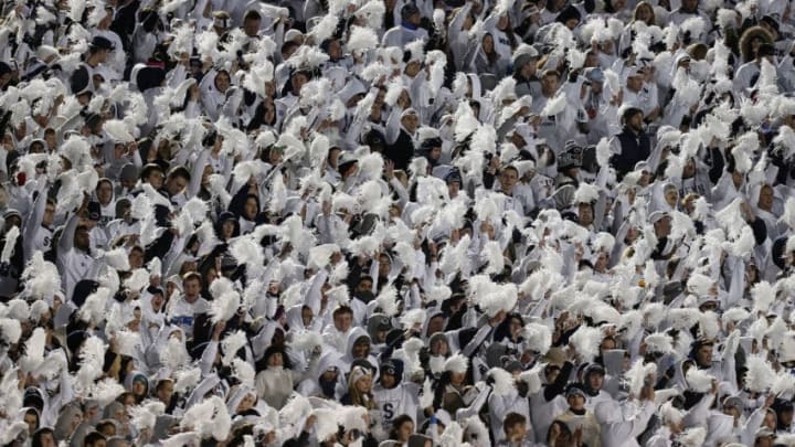 STATE COLLEGE, PA - OCTOBER 22: The Penn State student section cheers during the game against the Ohio State Buckeyes on October 22, 2016 at Beaver Stadium in State College, Pennsylvania. (Photo by Justin K. Aller/Getty Images)