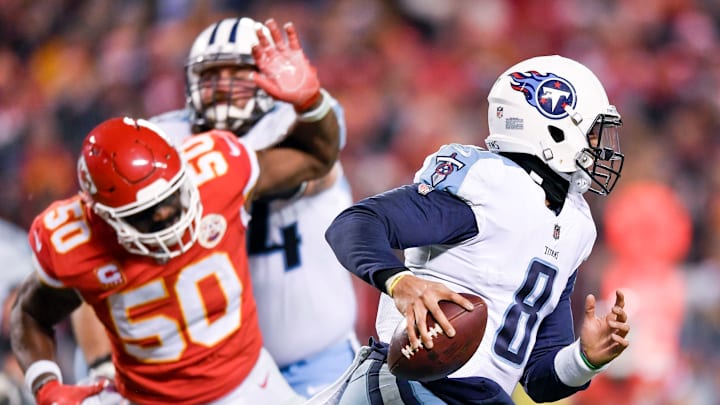 Fantasy Football Sit ‘Em: Tennessee Titans quarterback Marcus Mariota (8)  (David Eulitt/Kansas City Star/Tribune News Service via Getty Images)