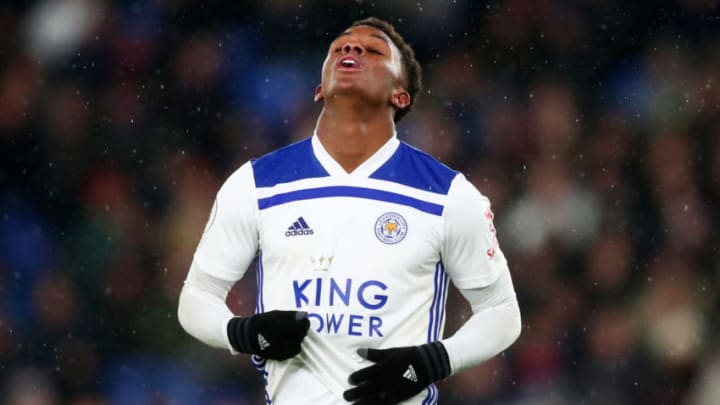 LONDON, ENGLAND - DECEMBER 15: Demarai Gray of Leicester City reacts during the Premier League match between Crystal Palace and Leicester City at Selhurst Park on December 15, 2018 in London, United Kingdom. (Photo by Dan Istitene/Getty Images)