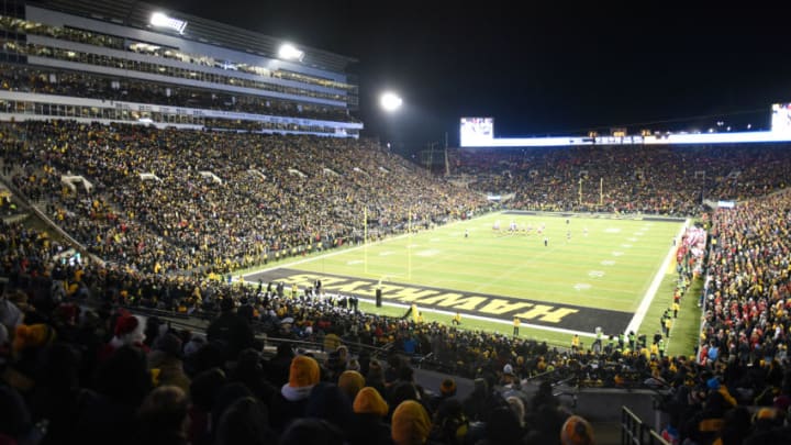 IOWA CITY, IA – NOVEMBER 25: A view of Kinnick Stadium from the south endzone during a Big Ten Conference football game between the Nebraska Cornhuskers and the Iowa Hawkeyes on November 25, 2016, at Kinnick Stadium in Iowa City, IA. Iowa won 40-10. (Photo by Keith Gillett/Icon Sportswire via Getty Images)