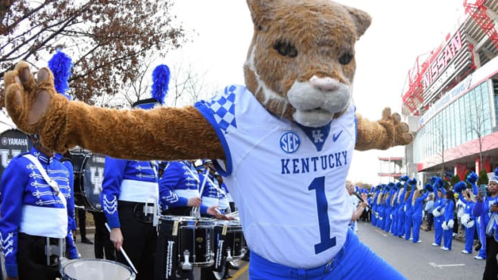 The Kentucky Wildcats mascot during Cat Walk (Credit: Christopher Hanewinckel-USA TODAY Sports)