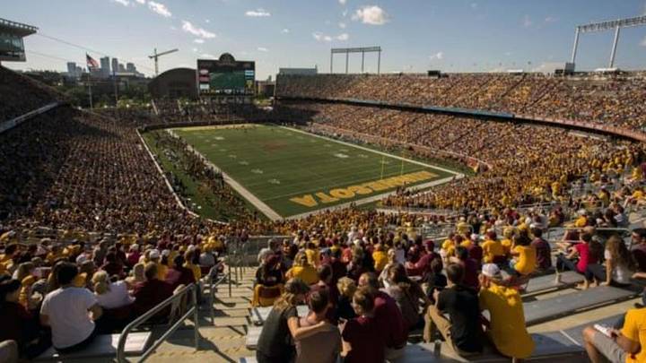 Sep 6, 2014; Minneapolis, MN, USA; A general view of TCF Bank Stadium during a game between Middle Tennessee Blue Raiders and Minnesota Golden Gophers. The Gophers won 35-24. Mandatory Credit: Jesse Johnson-USA TODAY Sports