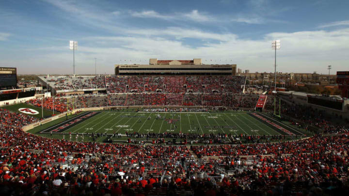 LUBBOCK, TX - NOVEMBER 12: A general view of play between the Oklahoma State Cowboys and the Texas Tech Red Raiders at Jones AT