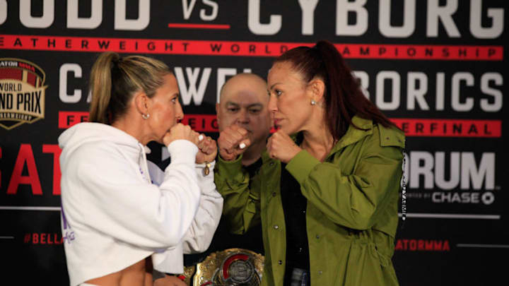 Julia Budd vs. Cris Cyborg (photo by Amy Kaplan/FanSided)