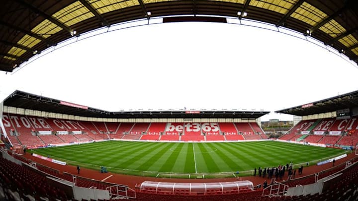 STOKE ON TRENT, ENGLAND - MARCH 18: General view inside the stadium prior to the Premier League match between Stoke City and Chelsea at Bet365 Stadium on March 18, 2017 in Stoke on Trent, England. (Photo by Tony Marshall/Getty Images)