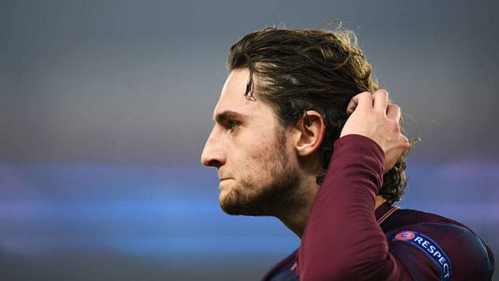 PARIS, FRANCE - MARCH 06: Adrien Rabiot of PSG looks dejected in defeat after the UEFA Champions League Round of 16 Second Leg match between Paris Saint-Germain and Real Madrid at Parc des Princes on March 6, 2018 in Paris, France. (Photo by Matthias Hangst/Getty Images)
