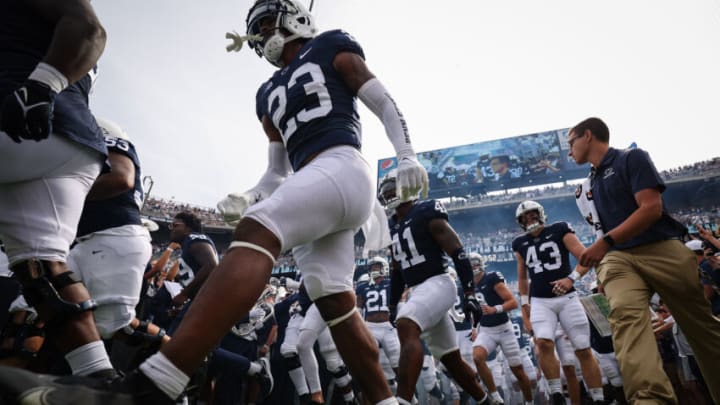 STATE COLLEGE, PA - SEPTEMBER 10: Penn State Nittany Lions take the field before the game against the Ohio Bobcats at Beaver Stadium on September 10, 2022 in State College, Pennsylvania. (Photo by Scott Taetsch/Getty Images)