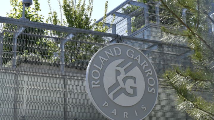 PARIS, FRANCE - APRIL 23: A view Roland Garros logo as the Stadium is closed due to the Coronavirus (COVID-19) lockdown on April 23, 2020 in Paris, France. The tournament which was supposed to start late May has been postponed to late September. The Coronavirus (COVID-19) pandemic has spread to many countries across the world, claiming over 184,000 lives and infecting over 2.6 million people. (Photo by Aurelien Meunier/Getty Images)