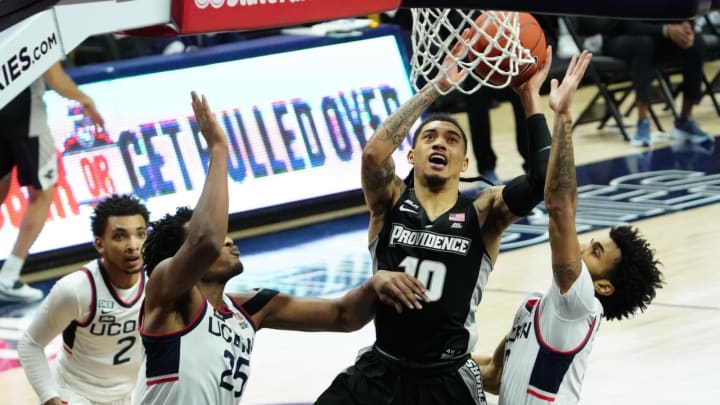 Providence Friars Alyn Breed Connecticut Huskies Josh Carlton David Butler II-USA TODAY Sports