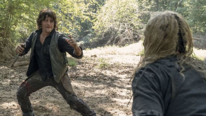 Norman Reedus as Daryl Dixon, Samantha Morton as Alpha; group - The Walking Dead _ Season 10, Episode 10 - Photo Credit: Jace Downs/AMC