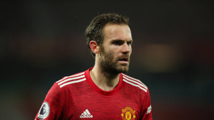 MANCHESTER, ENGLAND - NOVEMBER 21: Juan Mata of Manchester United of Manchester United during the Premier League match between Manchester United and West Bromwich Albion at Old Trafford on November 21, 2020 in Manchester, United Kingdom. Sporting stadiums around the UK remain under strict restrictions due to the Coronavirus Pandemic as Government social distancing laws prohibit fans inside venues resulting in games being played behind closed doors. (Photo by Robbie Jay Barratt - AMA/Getty Images)