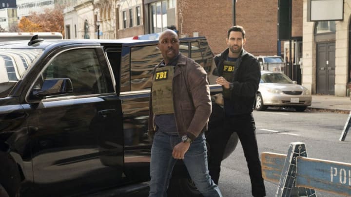 THE ENEMY WITHIN -- "Eye Of Horus" Episode 106 -- Pictured: (l-r) Morris Chestnut as Will Keaton, Noah Mills as Jason Bragg -- (Photo by: Virginia Sherwood/NBC)