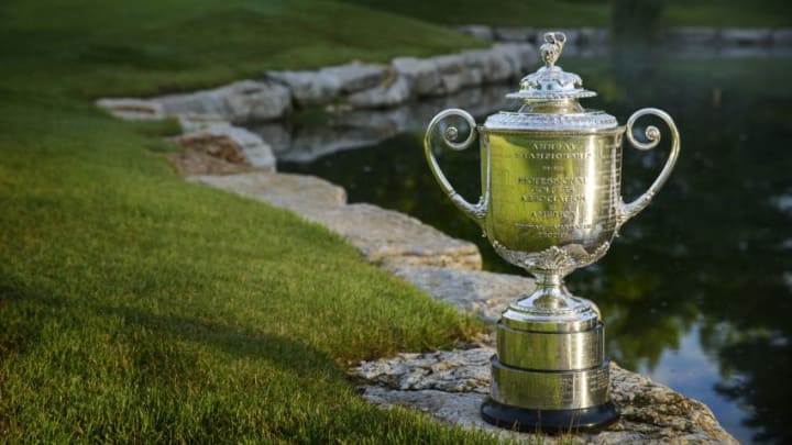 St. LOUIS, MO - MAY 15: The Wanamaker Trophy at Bellerive Country Club, home of the 2018 PGA Championship on May 15, 2017 in St. Louis, Missouri. (Photo by Gary Kellner/PGA of America via Getty Images) *** Local Caption ***