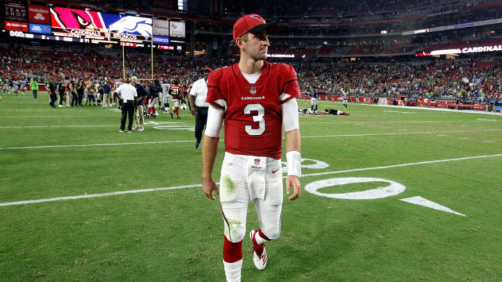 GLENDALE, AZ - SEPTEMBER 30: Quarterback Josh Rosen #3 of the Arizona Cardinals walks off the field after the Seattle Seahawks beat the Cardinals 20-17 at State Farm Stadium on September 30, 2018 in Glendale, Arizona. (Photo by Ralph Freso/Getty Images)