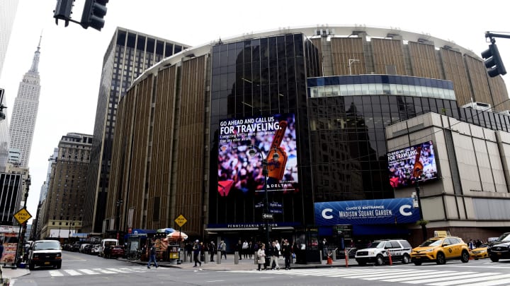 NEW YORK, NEW YORK – OCTOBER 12: A general view of the exterior of Madison Square Garden prior to the game between the New York Rangers and Edmonton Oilers on October 12, 2019 in New York City. (Photo by Emilee Chinn/Getty Images)
