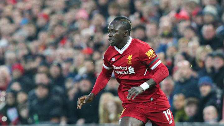 LIVERPOOL, ENGLAND - JANUARY 14: Liverpool's Sadio Mane during the Premier League match between Liverpool and Manchester City at Anfield on January 14, 2018 in Liverpool, England. (Photo by Alex Dodd -CameraSport via Getty Images)