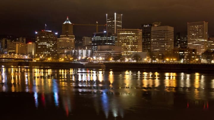 PORTLAND, OR - FEBRUARY 11: The downtown skyline shimmers in a reflection in the Willamette River on February 11, 2012 in Portland, Oregon. (Photo by George Rose/Getty Images)