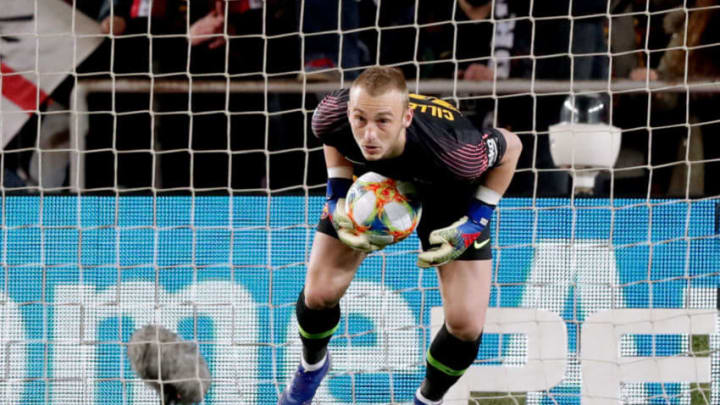 BARCELONA, SPAIN - JANUARY 30: Jasper Cillessen of FC Barcelona during the Spanish Copa del Rey match between FC Barcelona v Sevilla at the Camp Nou on January 30, 2019 in Barcelona Spain (Photo by Jeroen Meuwsen/Soccrates/Getty Images)