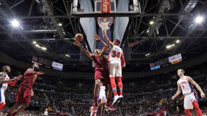CLEVELAND, OH – JANUARY 28: Channing Frye #8 of the Cleveland Cavaliers goes to the basket against the Detroit Pistons on January 28, 2018 at Quicken Loans Arena in Cleveland, Ohio. NOTE TO USER: User expressly acknowledges and agrees that, by downloading and or using this Photograph, user is consenting to the terms and conditions of the Getty Images License Agreement. Mandatory Copyright Notice: Copyright 2018 NBAE (Photo by David Liam Kyle/NBAE via Getty Images)