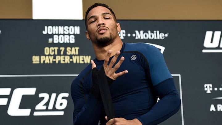 LAS VEGAS, NV - OCTOBER 05: Kevin Lee holds an open workout session for the media and fans at TMobile Arena on October 5, 2017 in Las Vegas, Nevada. (Photo by Brandon Magnus/Zuffa LLC/Zuffa LLC via Getty Images)