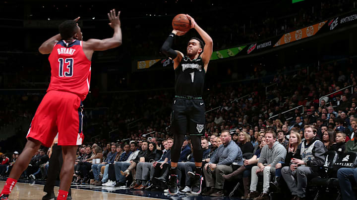 Tyus Jones #1 of the Minnesota Timberwolves (Photo by Ned Dishman/NBAE via Getty Images)