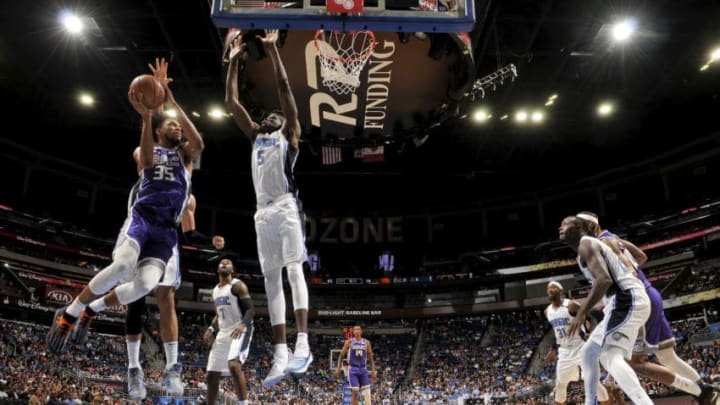 ORLANDO, FL - OCTOBER 30: Marvin Bagley III #35 of the Sacramento Kings shoots the ball against the Orlando Magic on October 30, 2018 at Amway Center in Orlando, Florida. NOTE TO USER: User expressly acknowledges and agrees that, by downloading and/or using this Photograph, user is consenting to the terms and conditions of the Getty Images License Agreement. Mandatory Copyright Notice: Copyright 2018 NBAE (Photo by Fernando Medina/NBAE via Getty Images)