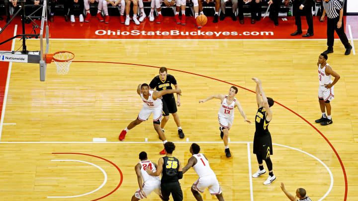 COLUMBUS, OH – FEBRUARY 10: Ryan Kriener #15 of the Iowa Hawkeyes shoots a free throw. (Photo by Kirk Irwin/Getty Images)