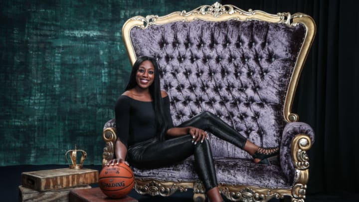 CHARLOTTE, NC - FEBRUARY 15: Chiney Ogwumike of the Connecticut Sun poses for a portrait during the 2019 NBA All-Star circuit on February 15, 2019 at the Sheraton Hotel in Charlotte, North Carolina. NOTE TO USER: User expressly acknowledges and agrees that, by downloading and or using this photograph, User is consenting to the terms and conditions of the Getty Images License Agreement. Mandatory Copyright Notice: Copyright 2019 NBAE (Photo by Michael J. LeBrecht II/NBAE via Getty Images)