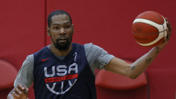 Kevin Durant #7 of the 2021 USA Basketball Men's National Team. (Photo by Ethan Miller/Getty Images)