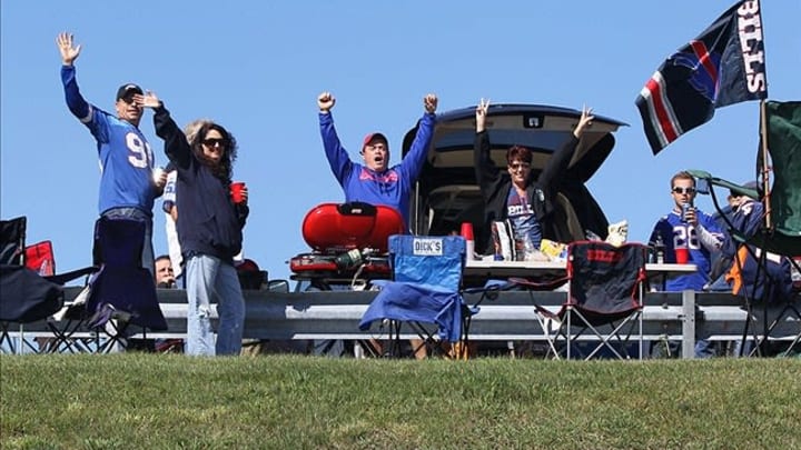 Sep 8, 2013; Orchard Park, NY, USA; Buffalo Bills fans tailgating before the game against the New England Patriots at Ralph Wilson Stadium. Mandatory Credit: Kevin Hoffman-USA TODAY Sports