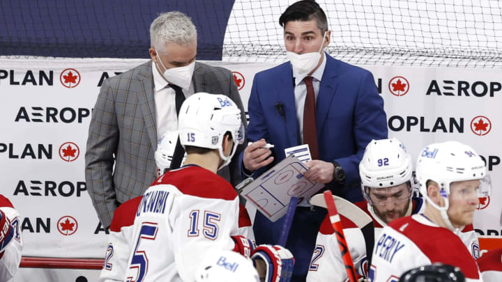 Feb 25, 2021; Winnipeg, Manitoba, CAN; Montreal Canadiens Assistant Coach Alex Burrows Mandatory Credit: James Carey Lauder-USA TODAY Sports