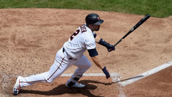 MINNEAPOLIS, MN - JUNE 07: Brian Dozier #2 of the Minnesota Twins hits an RBI single against the Chicago White Sox during the fourth inning of the game on June 7, 2018 at Target Field in Minneapolis, Minnesota. The Twins defeated the White Sox 7-2. (Photo by Hannah Foslien/Getty Images)