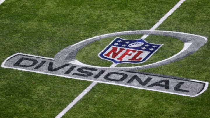 NEW ORLEANS, LOUISIANA - JANUARY 13: A NFL playoff logo is seen during the NFC Divisional Playoff between the New Orleans Saints and the Philadelphia Eagles at the Mercedes Benz Superdome on January 13, 2019 in New Orleans, Louisiana. (Photo by Jonathan Bachman/Getty Images)