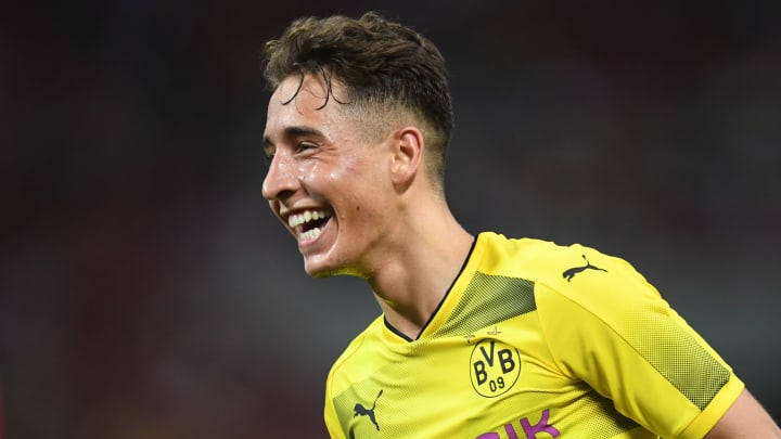 SAITAMA, JAPAN – JULY 15: Emre Mor of Borussia Dortmund celebrates after scoring a goal during the preseason friendly match between Urawa Red Diamonds and Borussia Dortmund at Saitama Stadium on July 15, 2017 in Saitama, Japan. (Photo by Atsushi Tomura/Getty Images)