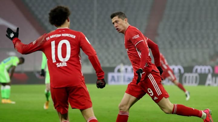 Robert Lewandowski will be looking to continue his hot goalscoring form for Bayern Munich against Monchengladbach on Friday. (Photo by Alexander Hassenstein/Getty Images)