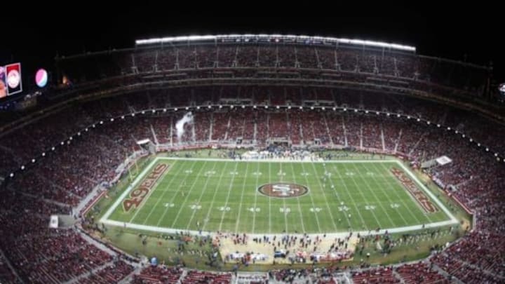 Dec 20, 2014; Santa Clara, CA, USA; General view of the opening kickoff between the San Diego Chargers against the San Francisco 49ers at Levi