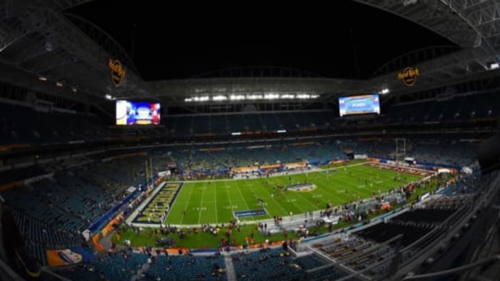 Dec 30, 2016; Miami Gardens, FL, USA; A general view of Hard Rock Stadium before a game between Michigan Wolverines and the Florida State Seminoles. Mandatory Credit: Steve Mitchell-USA TODAY Sports