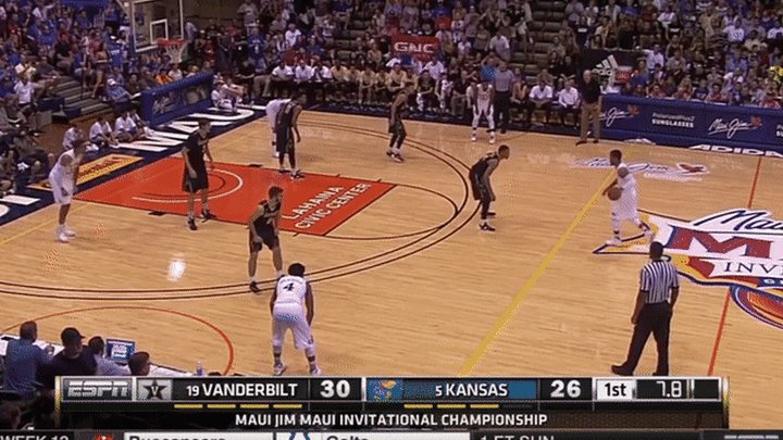 Vanderbilt vs Kansas - Baldwin defense, great show of quickness to stay in front of Mason, great job on switch, hands straight up to force tough shot