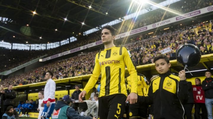 DORTMUND, GERMANY - APRIL 04: Marc Bartra of Borussia Dortmund on his way to the field prior to the Bundesliga match between Borussia Dortmund and Hamburger SV at Signal Iduna Park on April 04, 2017 in Dortmund, Germany. (Photo by Alexandre Simoes/Borussia Dortmund/Getty Images)